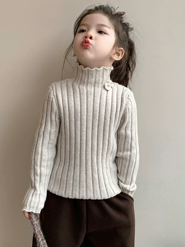 Демисезонный свитер, детский зимний приятный телу трикотажный пуховик