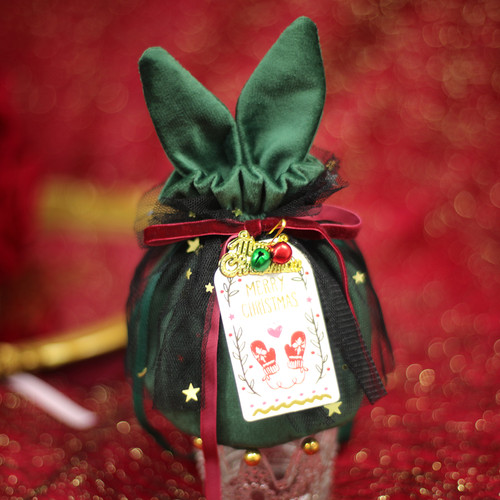 高档圣诞节苹果盒绒布平安果袋子