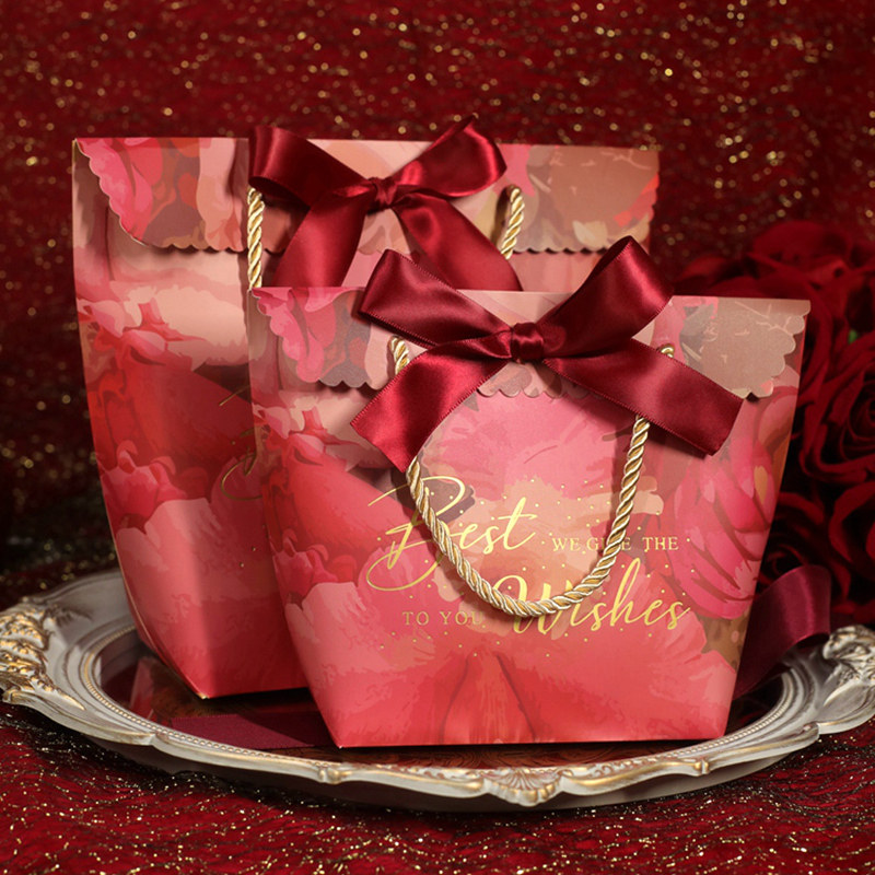 创意复古红喜糖盒子2026新款结婚礼喜糖袋手提袋伴手礼盒回礼品袋