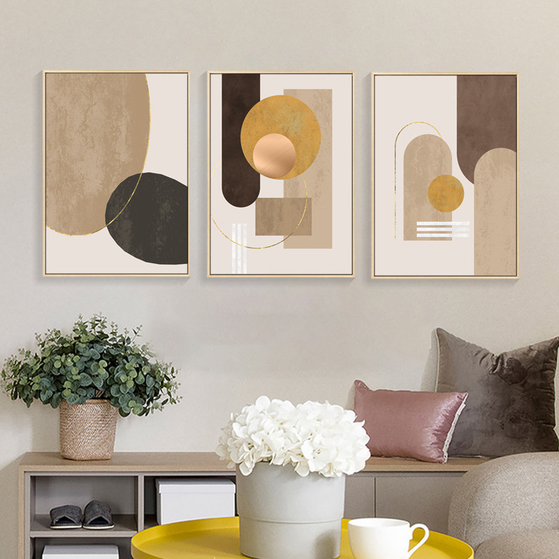 北欧卧室装饰画客厅沙发背景墙抽象艺术壁画餐厅轻奢大气三联挂画,家居饰品,现代装饰画,淘宝优惠券,粉丝福利购,淘宝优惠卷