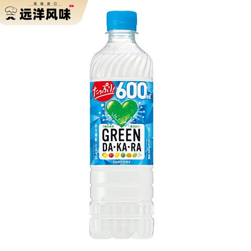 日本进口suntory三得利绿心GREEN DAKARA盐分果味夏日饮料600ml