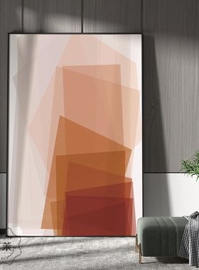 轻奢高档入户玄关走廊过道壁画竖版大富大贵红色沙发背景墙装饰