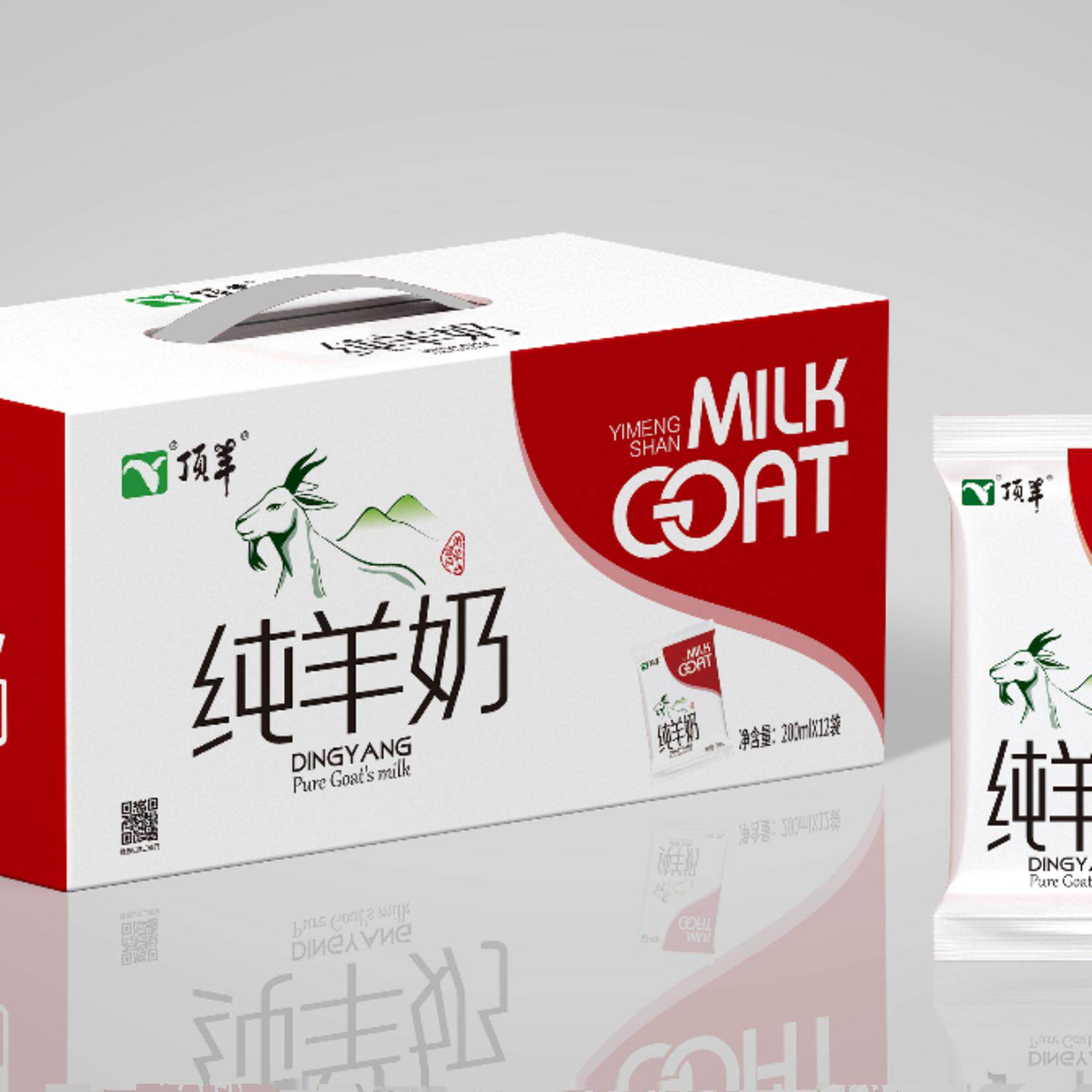 顶羊纯羊奶新鲜液态0添加山羊奶200mlx12袋装儿童成人老人早餐奶