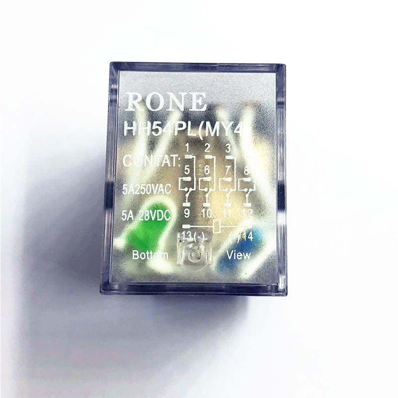 中间继电器 HH54PL MY4NJ 5A 250VAC 14脚 5A 28VDC 4开4闭