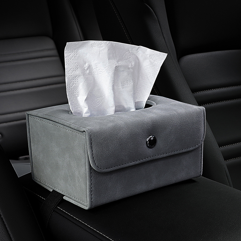 奔铂者车载纸巾盒翻毛皮抽纸盒