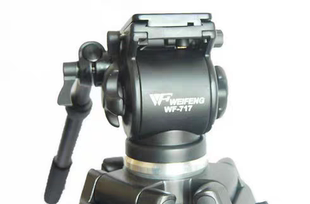 伟峰WF-717专业摄像机 液压阻尼碗口云台碗口三脚架1.8米云台