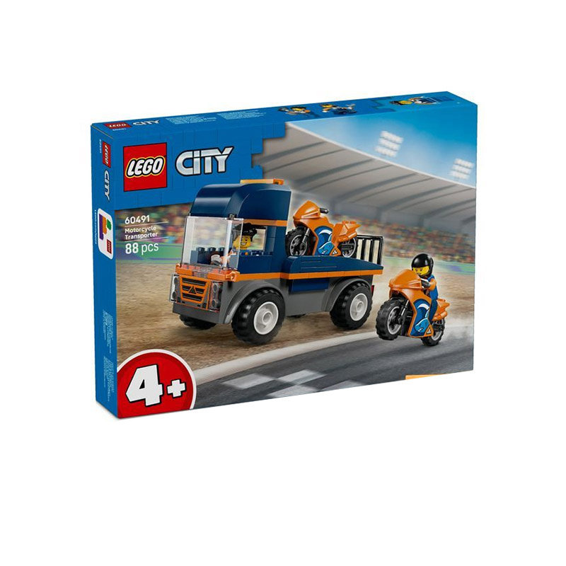 1月新品 LEGO乐高60491摩托车运输车益智拼搭积木儿童模型玩具