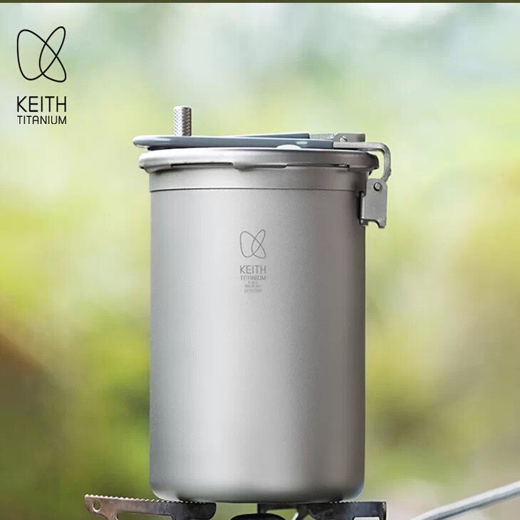 keith铠斯纯钛压力锅户外高原压锅超轻露营微压锅蒸煮饭煲汤锅具