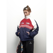 SAIMT美式 撞色立领棉衣女潮牌宽松运动风轻量复古情侣外套棉袄