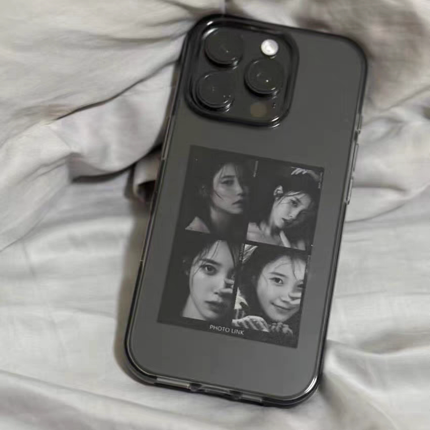 李知恩iu四宫格苹果17pro黑灰透明手机壳可来图定制适用16小众iPhone15高级感14Pro情侣12防摔11保护套X