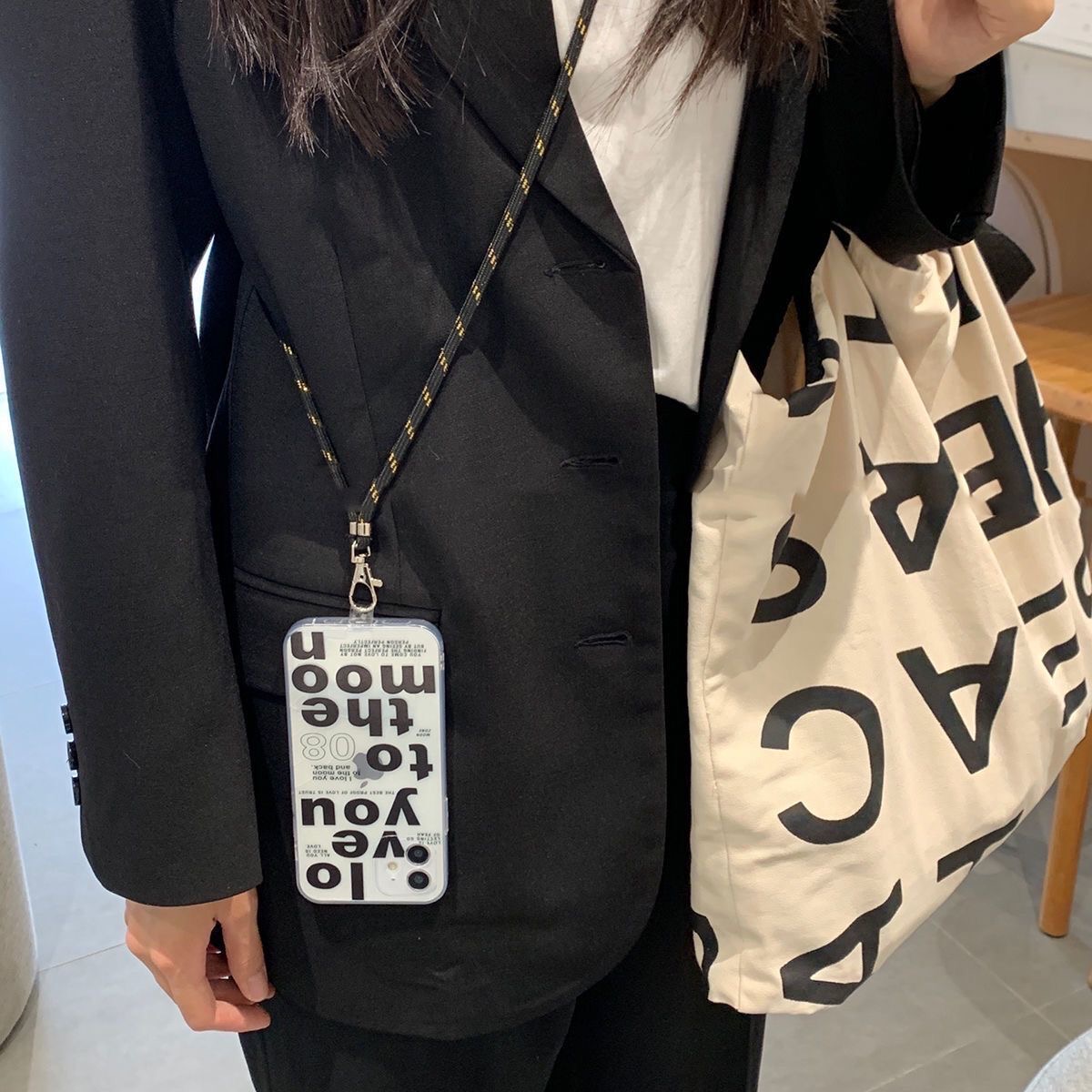 ins风日韩拆卸调节斜跨背带网红时尚手机挂脖绳斜挎遛娃神器手绳