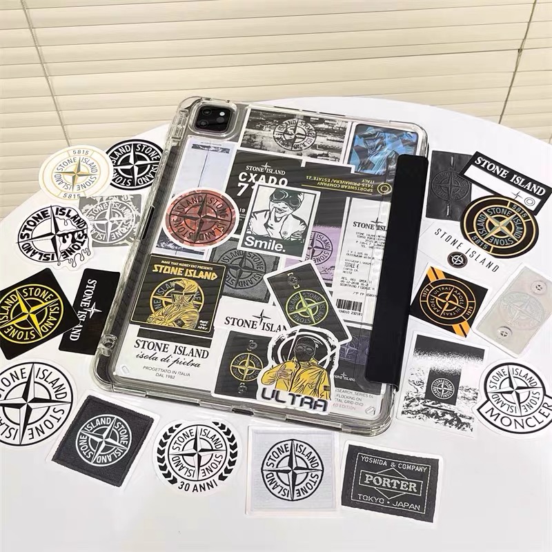 高级感DIY石头岛贴纸适用ipadair2025平板保护壳10.5亚克力9.7苹果第11代10.9寸带笔槽mini7硬10.2/11/12.9寸