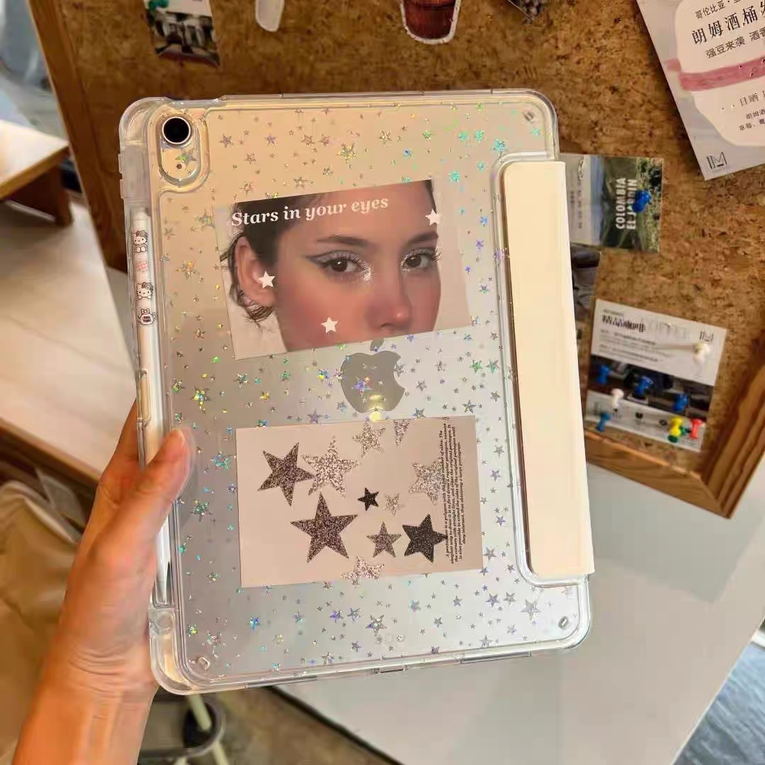 小红书爆款ipad星星平板壳DIY咕卡透明air8苹果ipad10套pro11寸亚克力11代潮air512.9保护套Y折