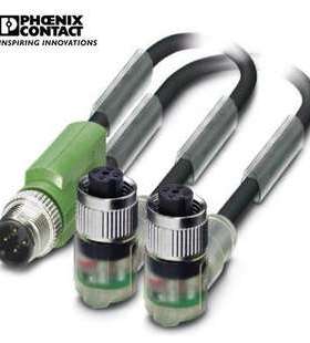 菲尼克斯传感器/执行器电缆SAC-3P-M12Y/2X0 3-PUR/M12FR2LB