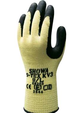 Showa SHO390 昭和黄涤纶不锈钢工作手套 8号乳胶涂层