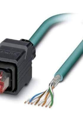 Phoenix 1407819 5m Cat5 蓝色 RJ45 对公头 未终端屏蔽 屏蔽已终