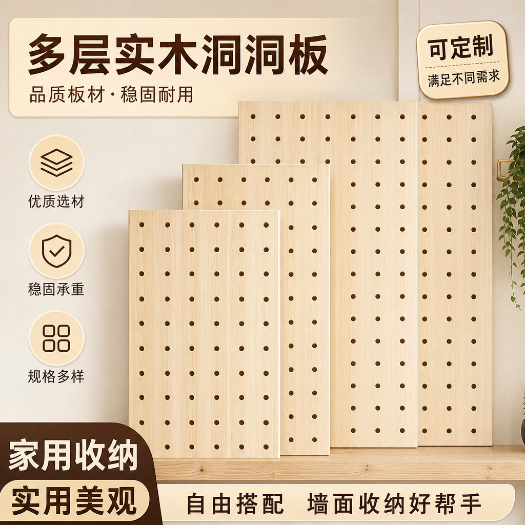 入户玄关免打孔挂墙洞洞板置物架图片