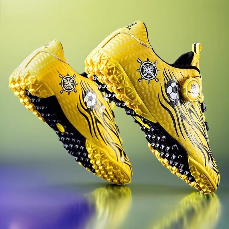 德国专业儿童足球鞋男童碎钉鞋旋转纽扣小学生防滑训练鞋比赛专用