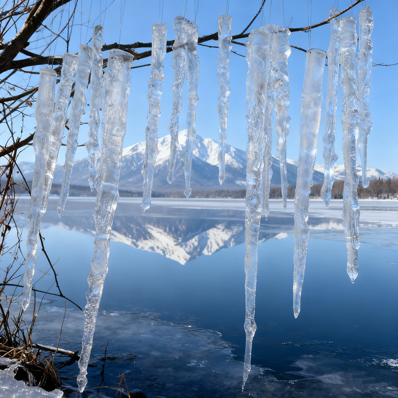 圣诞树挂饰仿真冰柱影视冰溜子冰锥雪景羽绒服装店橱窗展示冰凌挂