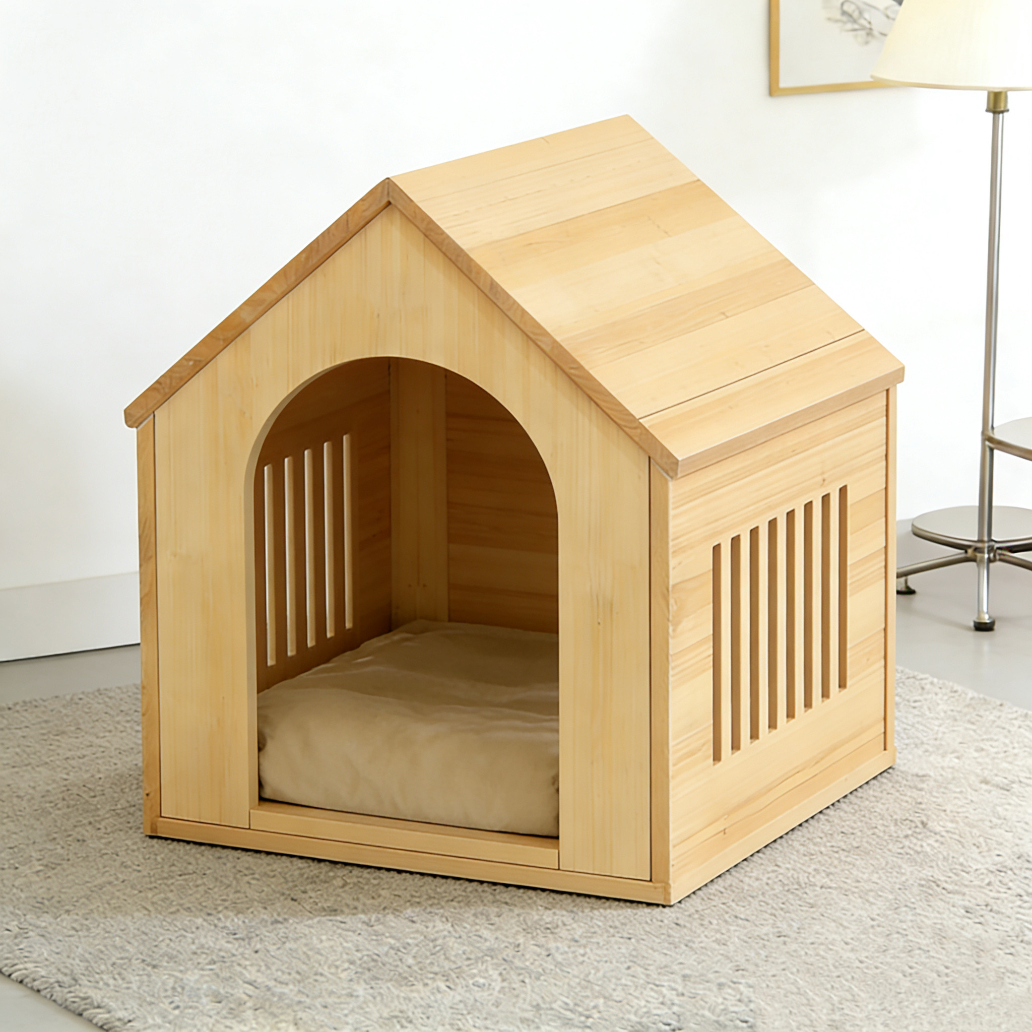 实木猫窝家用四季通用猫房子半封闭狗窝别墅大型豪华猫房子冬季保