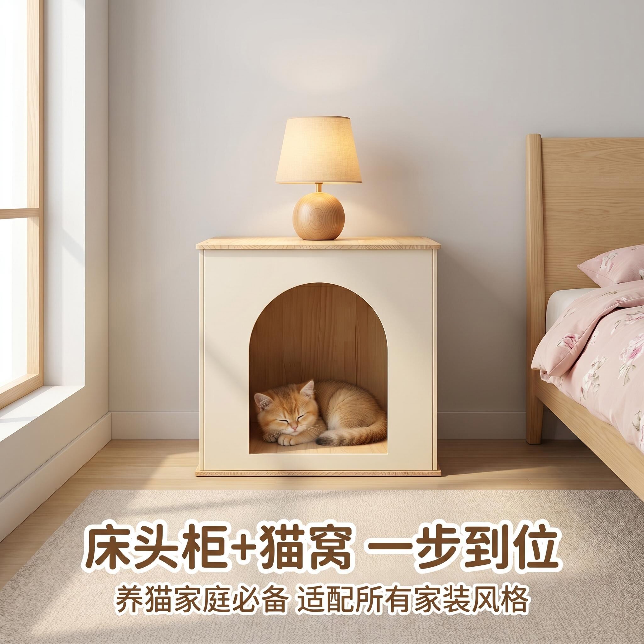 实木猫窝四季通用猫房子半封闭狗窝别墅大型豪华猫房子冬季保