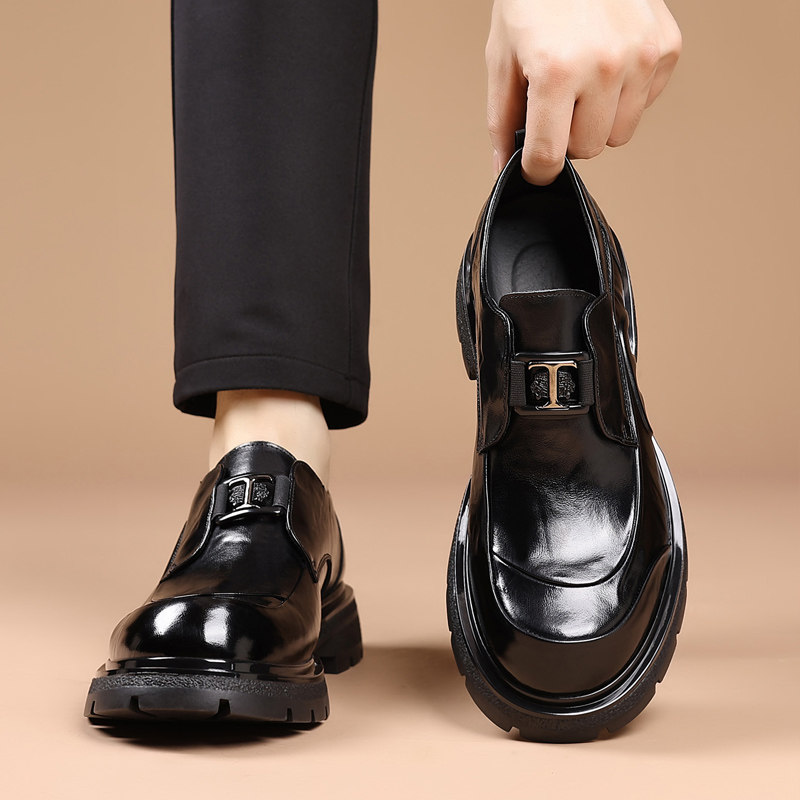 【头层牛皮】男士商务正装皮鞋真皮2026新款一脚蹬时尚牛皮男鞋,流行男鞋,正装皮鞋,淘宝优惠券,粉丝福利购,淘宝优惠卷