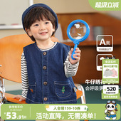 咔咔熊猫婴儿衣服春秋宝宝牛仔马甲男童背心儿童春装 女童坎肩春款