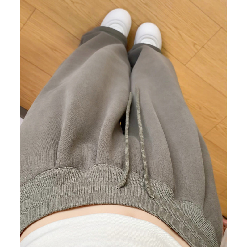 美式复古运动裤女秋季2025新款低腰抽绳宽松直筒垂感休闲阔腿裤子