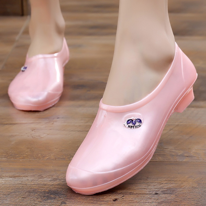 女士雨鞋外穿时尚平底防滑厨房工作鞋胶鞋劳保鞋泥水工地鞋上班鞋