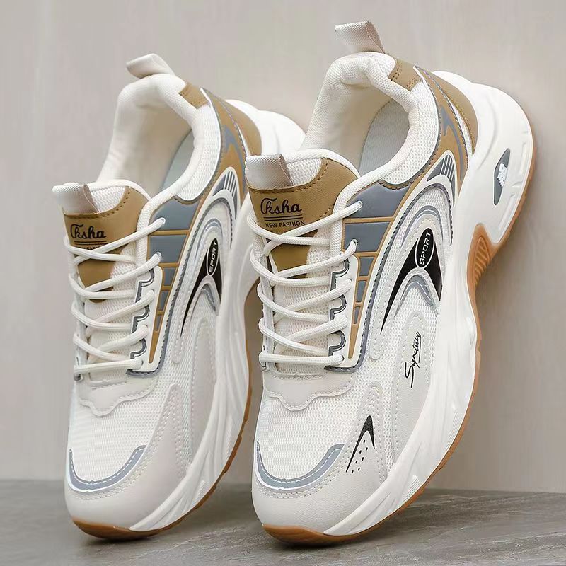 专柜运动鞋秋冬季软底休闲鞋黑色皮面鞋跑步鞋中年老爹鞋平跟舒适