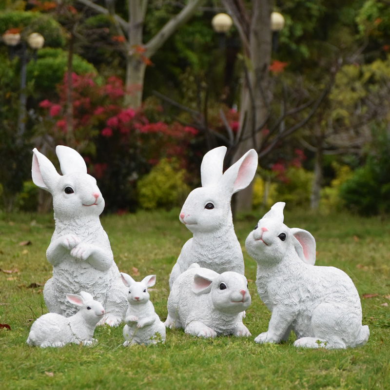 庭院装饰布置阳台花园摆件户外动物仿真兔子雕塑园林景观造景小品 家居饰品 装饰摆件 原图主图
