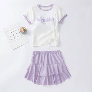 中大童学生速干泳衣 裙式 2025新款 儿童泳衣女童分体两件套女孩泳装