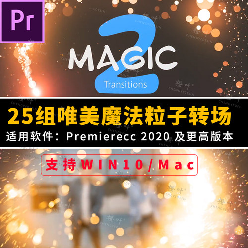 PR模板25组唯美魔法粒子转场预设素材包跨年节日生活VLOG视频素材