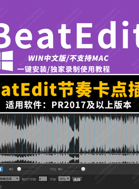 PR插件-中文汉化视频音乐节奏卡点插件BeatEdit踩点插件WIN版