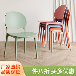 塑料椅子家用加厚餐椅现代简约餐桌椅休闲网红轻奢靠背酒店洽谈椅