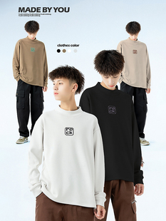 男大童卫衣2025新款德绒冬装青少年初中生上衣胖秋冬季加绒打底衫