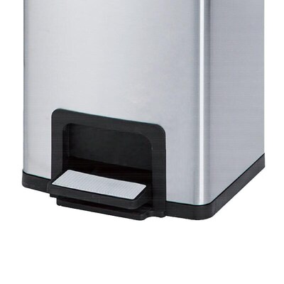 金诗洛脚踏式不锈钢垃圾桶30L单桶C垃圾分类方形大号带盖垃圾桶KT