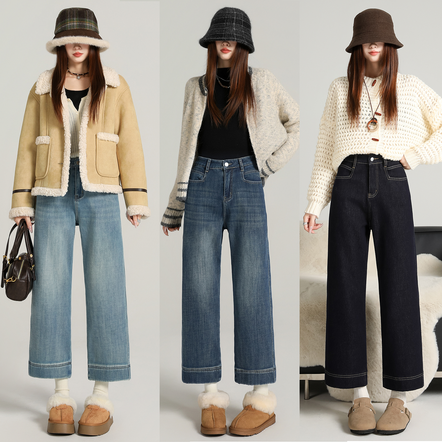 加绒牛仔裤女2025年新款