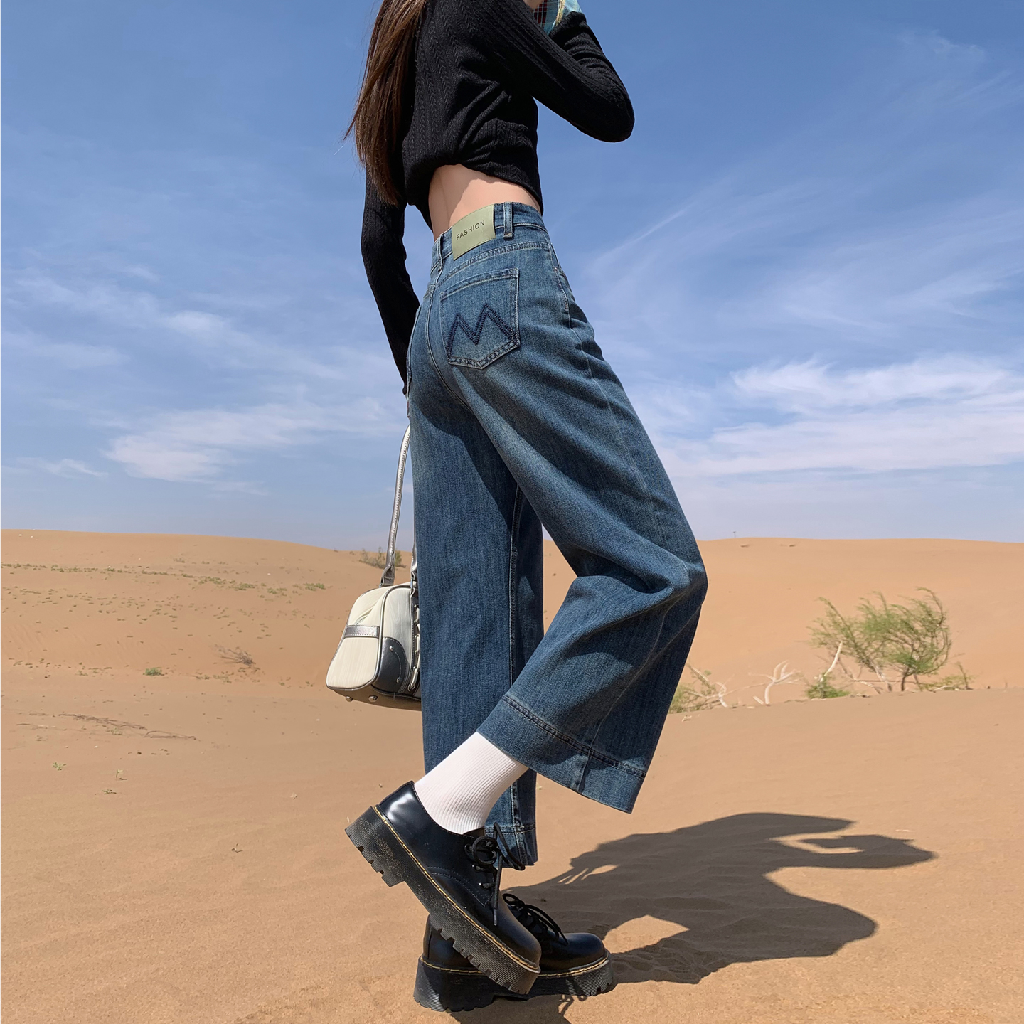 直筒牛仔裤女九分早秋2025年新款