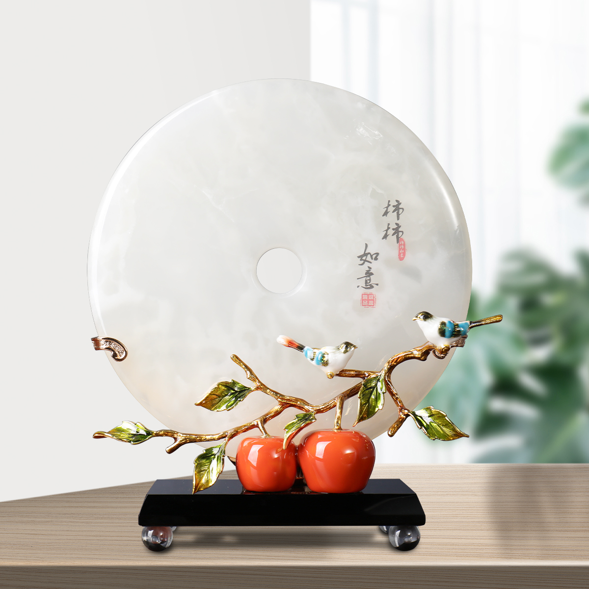 品瓷匠珐琅彩+玉石平安新中式