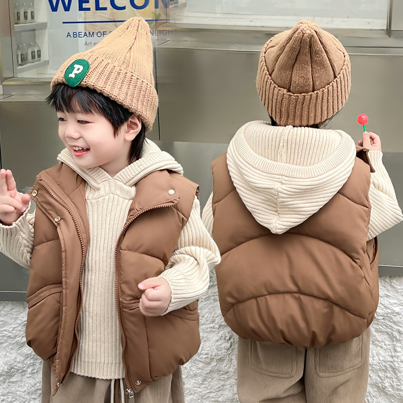 秋冬季男童羽绒棉马甲图片
