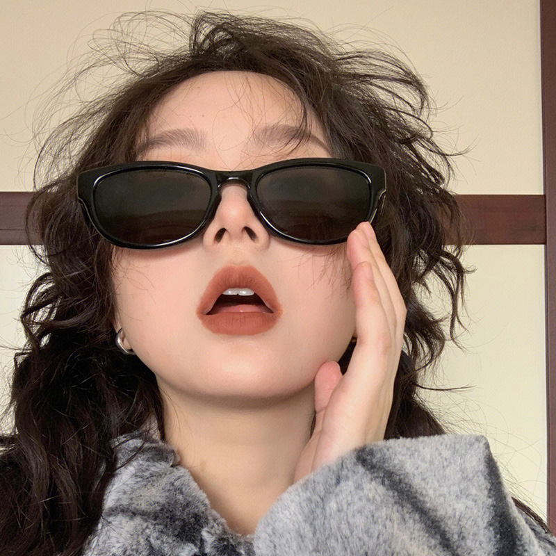 墨镜板材太阳镜女章若楠同款防紫外线2024新款潮GM猫眼眼镜情侣