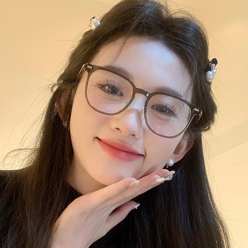 冷茶色近视眼镜显瘦显白