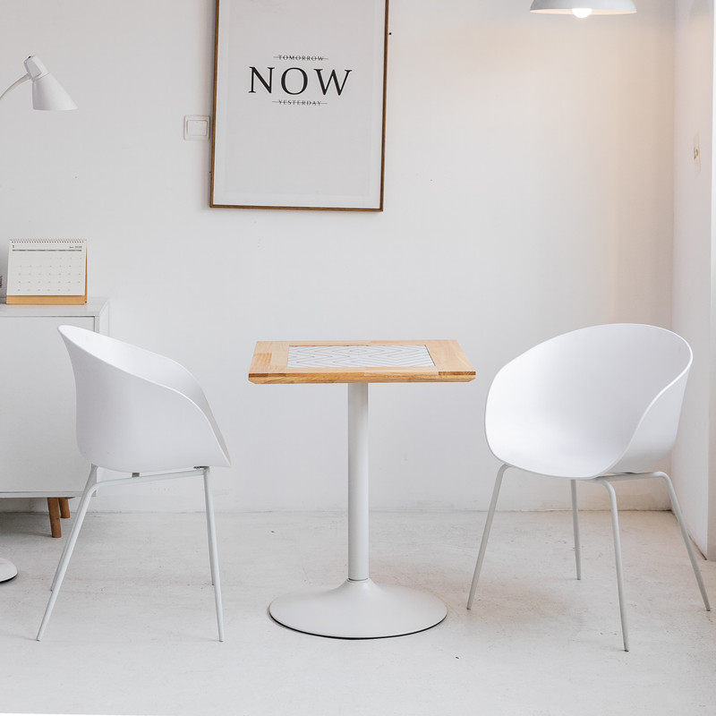 实木餐桌家用小户型简约方桌奶茶店甜品店桌子咖啡厅西餐厅桌椅