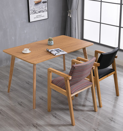 灿洋北欧风实木脚长方形饭店餐桌