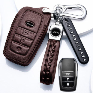 适用丰田威兰达钥匙套卡罗拉锐放凌放凌尚奕泽霸道皇冠车真皮包扣