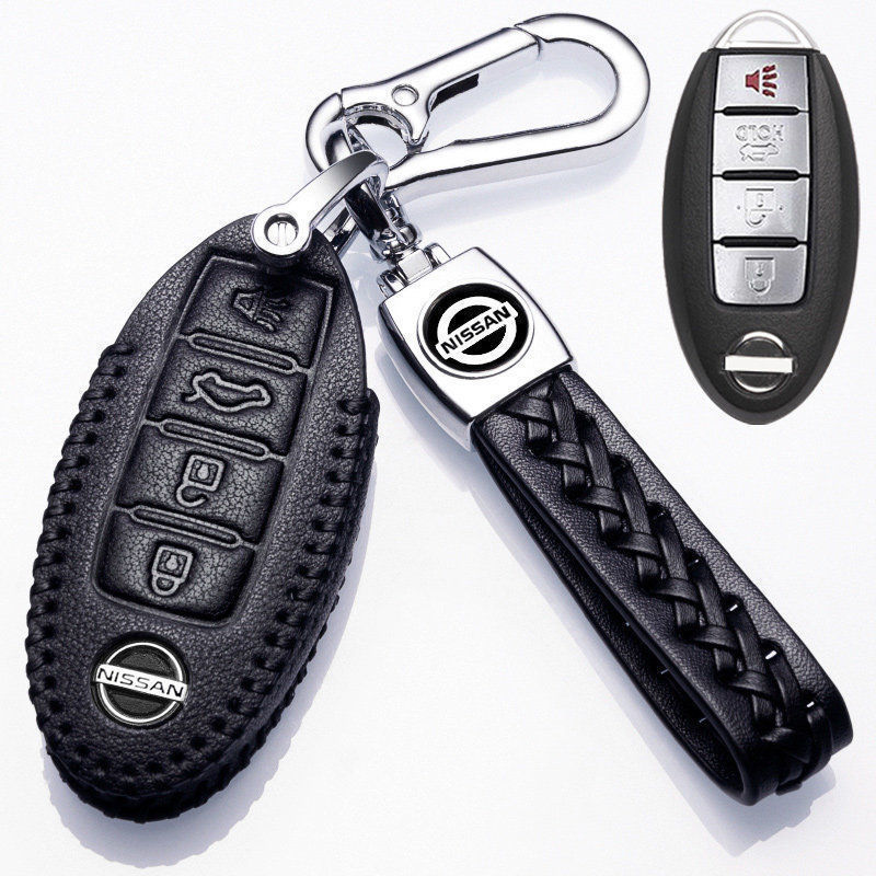日产真皮钥匙套四键喇叭真皮