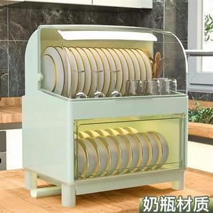 碗箱碟盘沥水小型置物架 带盖防尘碗架家用厨房碗柜碗筷收纳餐具装