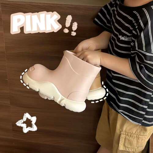 幼儿园小朋友雨鞋日系简约儿童男孩雨靴宝宝水鞋套鞋防滑男童女童