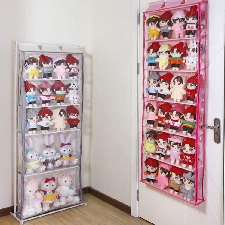 毛公仔收纳墙玩偶上墙收纳娃娃收纳桶亚克力娃娃照片墙柜侧防潮尘